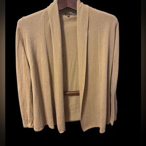 Cassis Tan Open Front Women's Sweater mix wool ,angora and linen size M